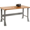 183442 by GLOBAL INDUSTRIAL - Global Industrial 60 x 36 x 34 Fixed Height Workbench Flared Leg - Shop Top Square Edge - Gray