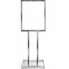 Econoco BH29 22" x 28" Bulletin Sign Holder w/ Extra-Heavy Raised Base - Chrome