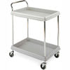 Metro BC2030-2DG Utility Cart Metro Deep-Ledge Utility Cart With Chrome Posts, 2 Shelf, 32"Lx21-1/2"W, Light Gray