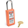 Master Lock 411ORJ Orange Zenex™ Safety Padlock, Thermoplastic, 1-1/2" Wide