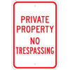 Brady 80106 Customer Parking Sign Brady® 80106 Private Property No Trespassing Sign, RD/WH, HIP Reflective, Aluminum,