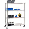 189490AB by GLOBAL INDUSTRIAL - Nexel® Stainless Steel Wire Shelf Truck 72x18x80 1200 Lb. Cap. with Brakes