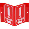 Brady V1FE15A Display Banner Brady® V1FE15A Fire Extinguisher "V" Sign, 2 Sided, Acrylic, 8"W x 6"H