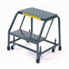 Ballymore 218P Shop Ladder Perforated 16"W 2 Step Steel Rolling Ladder 10"D Top Step - 218P