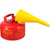 Justrite UI-10-FS Fuel Transfer Tank Eagle Type I Safety Can - 1 Gallon with Funnel - Red, UI-10-FS
