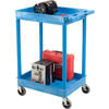 BUSTC11BU by LUXOR - Luxor® BUSTC11BU Blue 2 Shelf Tray Shelf Plastic Cart 24 x 18