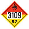 JJ Keller 13740 Hazmat Placard Organic Peroxide Placard - UN 3109, Division 5.2, 4 mil Vinyl Adhesive, 10-3/4 in. Square