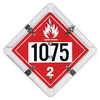 JJ Keller 13065 Hazmat Placard Hazmat Placard - Aluminum, Flip, 1-Legend, UN 1075, White Back Plate