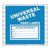 JJ Keller 13811 Universal Waste: Used Lamps Labels - Paper, Continuous (Pin-Feed), 500 Labels/Pk, Fanfolded