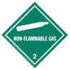 255 by JJ KELLER - Class 2 Non-Flammable Gas Labels - Paper, Single Sheet (2 Labels/Sheet)