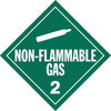 JJ Keller 271 Division 2.2 Non-Flammable Gas Placard - Worded - 4 mil Vinyl Permanent Adhesive