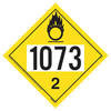 3511 by JJ KELLER - 1073 Placard, Division 2.2 Oxygen, 4 mil, Vinyl Permanent Adhesive
