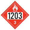 JJ Keller 3387 1203 Placard - Class 3 Flammable Liquid - 4 mil Vinyl Permanent Adhesive