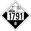 3438 by JJ KELLER - 1791 Placard - Class 8 Corrosive - 4 mil Vinyl Permanent Adhesive