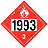 3479 by JJ KELLER - 1993 Placard - Class 3 Flammable Liquid - 3.4 mil Vinyl Permanent Adhesive