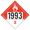 JJ Keller 3535 1993 Placard - Class 3 Combustible Liquid - 4 mil Vinyl Removable Adhesive