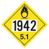 JJ Keller 3567 1942 Placard - Division 5.1 Oxidizer - 4 mil Vinyl Permanent Adhesive