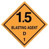 35998 by JJ KELLER - Explosives Label - Blasting Agents, Class 1, Division 1.5D - Paper - Roll of 500