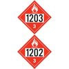 JJ Keller 36303 Portable Note Board 1203/1202 Placard - Class 3 Flammable Liquid - 20 mil Polystyrene