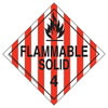 39042 by JJ KELLER - Division 4.1 Flammable Solid Placard - Worded - 176 lb Polycoated Tagboard Removable Adhesive