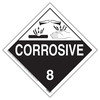 39045 by JJ KELLER - Class 8 Corrosive Placard - Worded - 176 lb Polycoated Tagboard Removable Adhesive