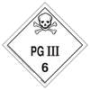 JJ Keller 4416 Division 6.1 PG III Placard - Worded - 4 mil Vinyl Removable Adhesive
