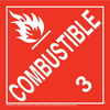 JJ Keller 45218 Class 3 Combustible Placard - Worded - 20 mil Polystyrene, Unlaminated