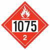 JJ Keller 45145 Hazmat Placard Hazmat Placard for Division 2.1 Flammable Gas, UN 1075, 4 mil Vinyl, 10-3/4" Square