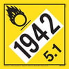 JJ Keller 45151 1942 Placard - Division 5.1 Oxidizer - .024" Aluminum