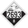 JJ Keller 4601 2693 Placard - Class 8 Corrosive - 4 mil Vinyl Permanent Adhesive