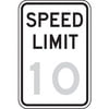 JJ Keller 47679 Speed Limit 10 Sign - Engineer Grade Reflective Aluminum, 18" x 12"