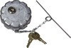 S-23949 by NEWSTAR - Locking Fuel Tank Cap - Aluminum, 6.5" Retaining Chain, 3" Threaded Neck