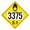 JJ Keller 50190 Hazmat Placard Division 5.1 Oxidizer Placard, 4 mil Vinyl, Permanent Adhesive