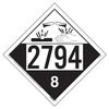 JJ Keller 50191 Hazmat Placard 2794 Placard Class 8 Corrosive - 3.4 Mil Vinyl with Adhesive