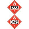 JJ Keller 50199 1223/3475 Placard - Class 3 Flammable Liquid - Polystyrene (Plastic)