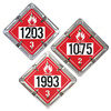 JJ Keller 50134 Aluminum Flip Placard - 3 Legend, Numbered, UN 1203, 1993, 1075 - 3-Legend, Unpainted Back Plate