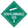 50926 by JJ KELLER - Division 2.2 Non-Flammable Gas Placard - Worded - 3.2 mil Vinyl Removable Adhesive - Economy