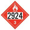 JJ Keller 50939 2924 Placard - Class 3 Flammable Liquid - 3.2 mil Vinyl Removable Adhesive - Economy