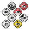 JJ Keller 6943 Numer-All™ Flip Placard, 8 Legend, White or Unpainted Back Plate, 4 Clipped Corners