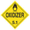 JJ Keller 677 Division 5.1 Oxidizer Placard - Worded - 20 mil Polystyrene, Laminated