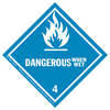 JJ Keller 837 Class 4 Dangerous When Wet Labels - Paper, Single Sheet (2 Labels/Sheet)