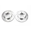 PowerStop Brakes EBR621XPR Disc Brake Rotor Set Evolution® Disc Brake Rotor - Performance, Drilled, Slotted and Plated