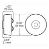 Peterson Lighting M165A Clearance Light LED Marker/ Clearance, PC-Rated, Round, 2", amber, bulk pack