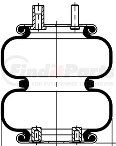 ContiTech 64666 Suspension Air Spring Kit Air Spring - Replaces AS7705, 7.5 in. Design Height, 8.6 in. Max Diameter