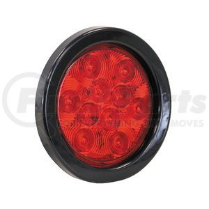 5624110 by BUYERS PRODUCTS - 4 Inch Red Round Stop/Turn/Tail Light With 10 LEDs Kit (PL-3 Connection, Includes Grommet and Plug)