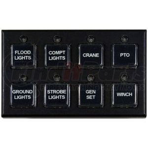 Buyers Products 6391308 Control Console Switch Panel 8-Function Programmable Switch Panel, 60A Continuous, Dash Mount, Black