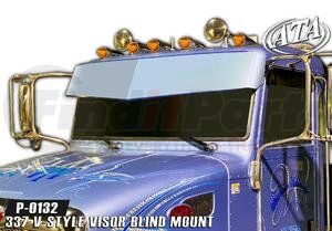 P-0132 by ARANDA - 337 V-Style Visor Blind Mount Peterbilt 337 2008 & Newer