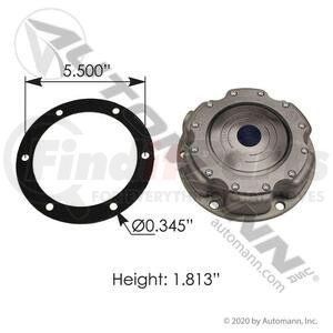 180.10623 by AUTOMANN - Axle Hub Cap, Die-Cast Aluminum, Front & Side Fill Plugs, 6-Bolt, 5.5" BC