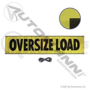 571.SB103M by AUTOMANN - Display Banner - 84in x 18in, Oversize Load in Black Text, Yellow Mesh