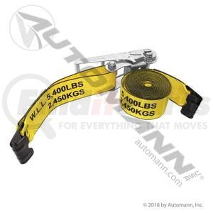 Automann 573.C430FH Ratchet Tie Down Strap Ratchet Tie Down Strap - Yellow, 4.0in x 30ft, Flat Hooks, 5,400lbs W.L.L.